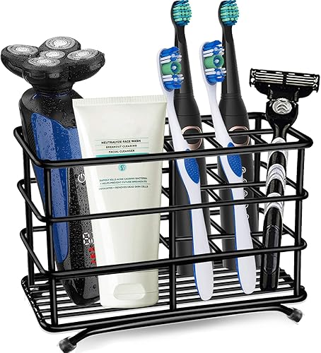 Portacepillos de dientes para baños, acero inoxidable, soporte de cepillo de dientes eléctrico, organizador de pasta de dientes, soporte de