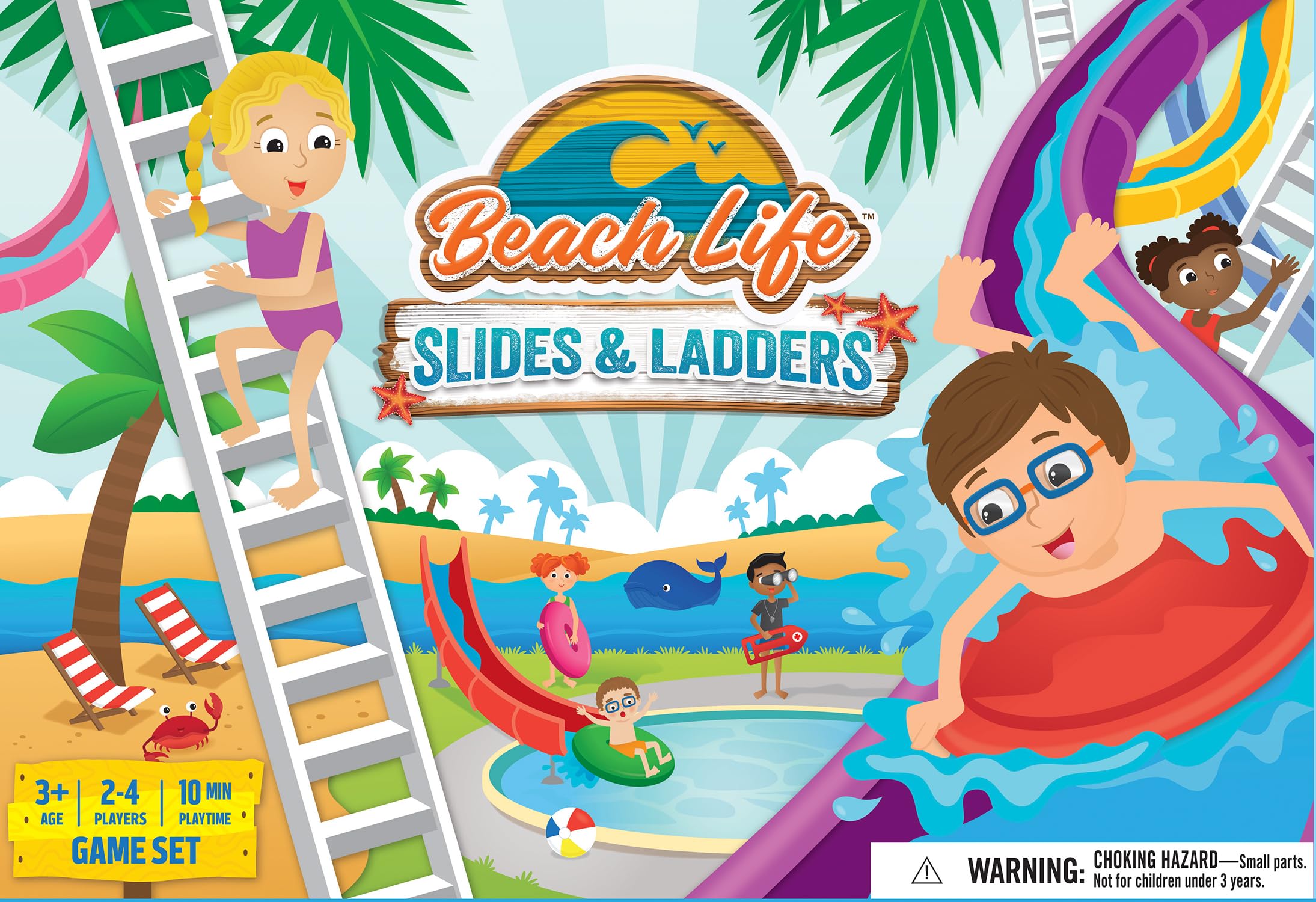 Beach Life Slides & Ladders - Premium Quality, Educational, and Fun Activity for Kids and Families - Great Gift Idea for Holidays, Birthdays, and Everyday Playtime Collectible Game
