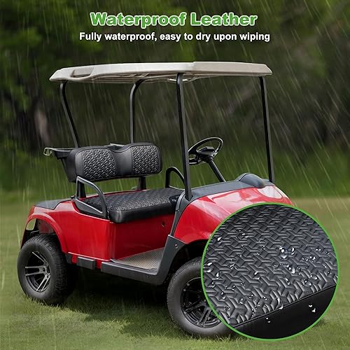 Miniatura 3 de 10L0L Funda original para asiento de carrito de golf (patrón de masaje) para EZGO RXV, funda de asiento de piel impermeable y resistente al sol,