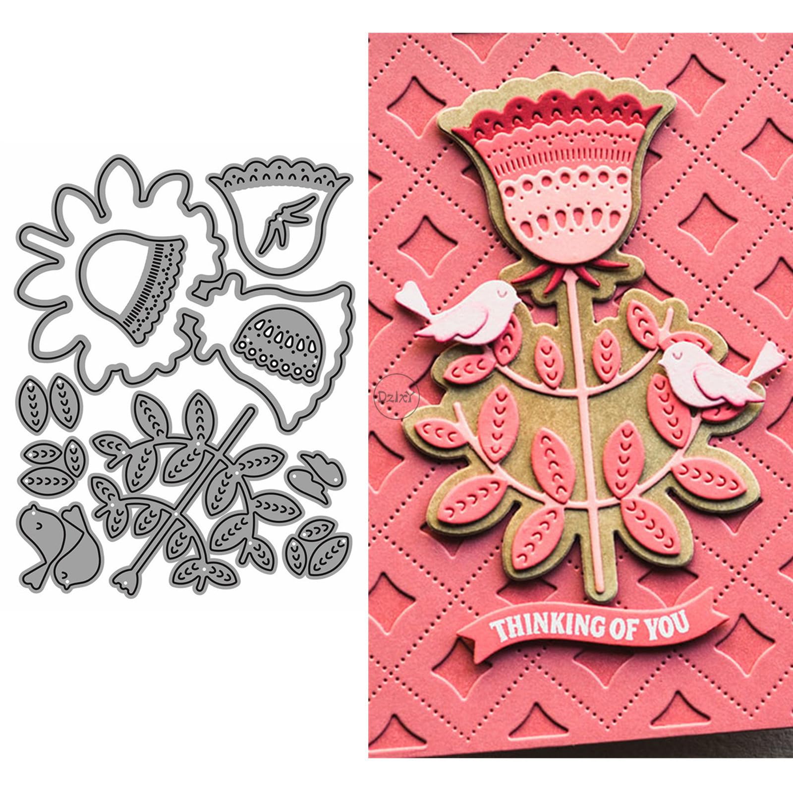 DzIxY Morning Glory Bird Metal Cutting Dies for Card Making Kit Embossing Paper Die Cuts Set Scrapbook Stencils Supplies Machine Templates