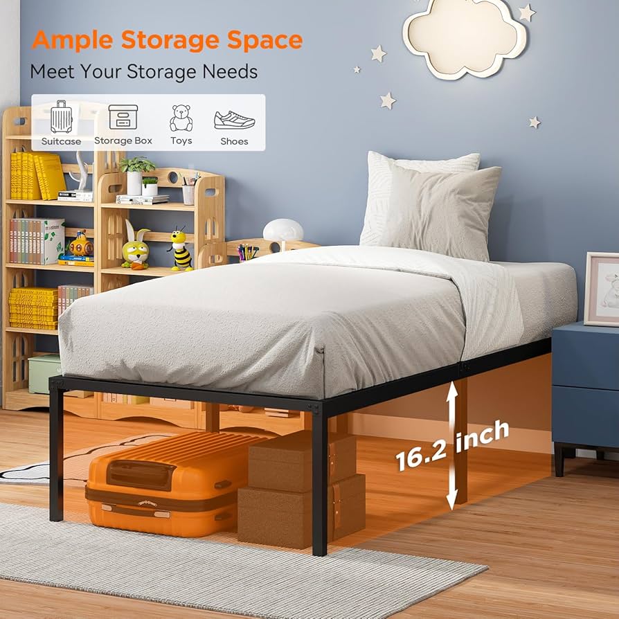 Amazon.com: PayLessHere 18 Inch High Metal Platform Bed Frame with