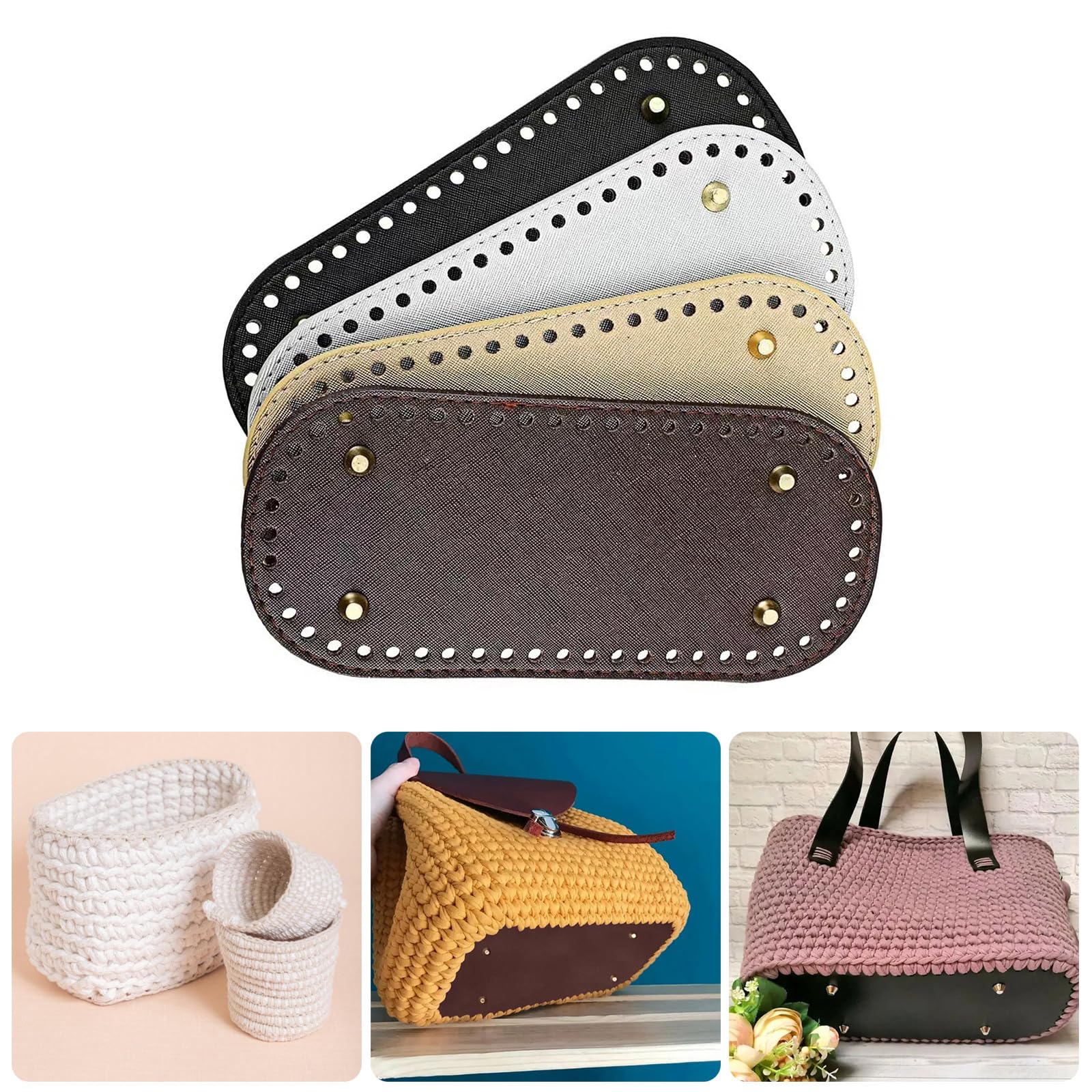 Knitting Crochet Bag Base 22x10cm 8x18cm Crochet Bag Bottom Basket Base Leather Bag Bottom for Knitting Bag Crochet Bag
