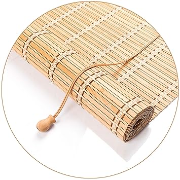 Bamboo Roller Shade, Roman Wooden Indoor Roll Up Window Blinds, Household Blackout Shades, Balcony Study Partition, PENGFEI (Color : B, Size : 60cmX160cm)