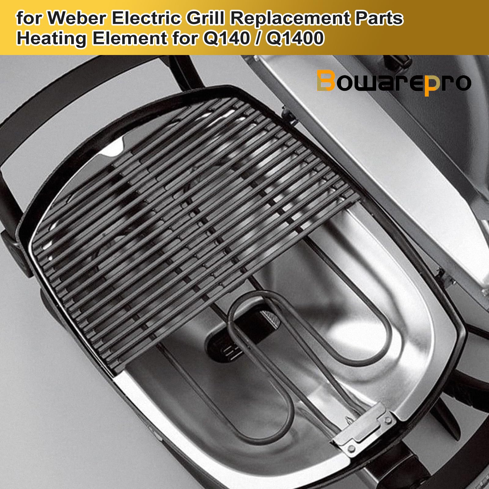 66631/65621 - Elementi riscaldanti per barbecue elettrico Weber, compatibile con Weber Q140, Q1400, elementi riscaldanti per barbecue Weber, spirale riscaldante in acciaio inox, 230 V, 2200