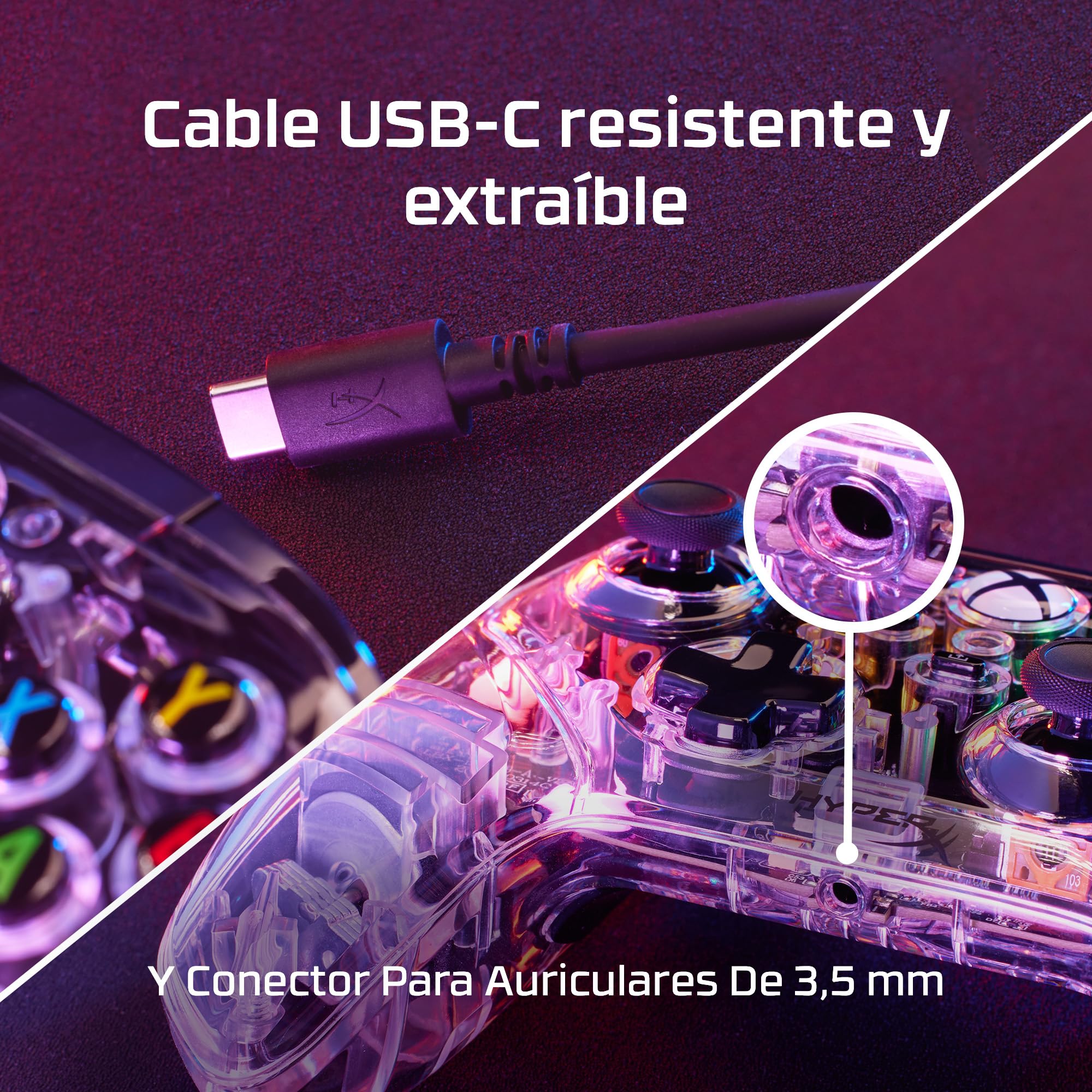 HyperX Clutch Gladiate RGB - Mando con cable para Xbox One, Xbox Series X|S, Windows 10/11, joystick, gamepad, motores de vibración dual, RGB