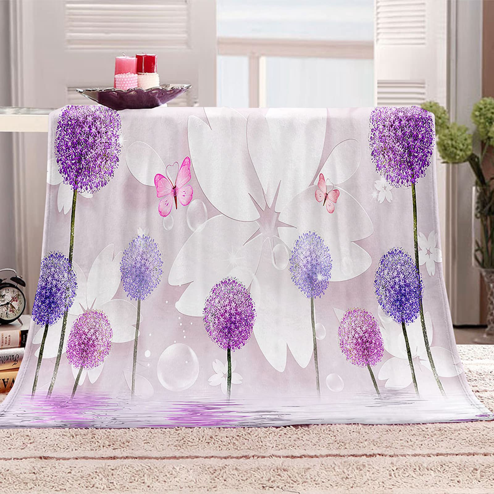 Couverture salon canapé flanelle violette pour vos soirées cocooning en famille