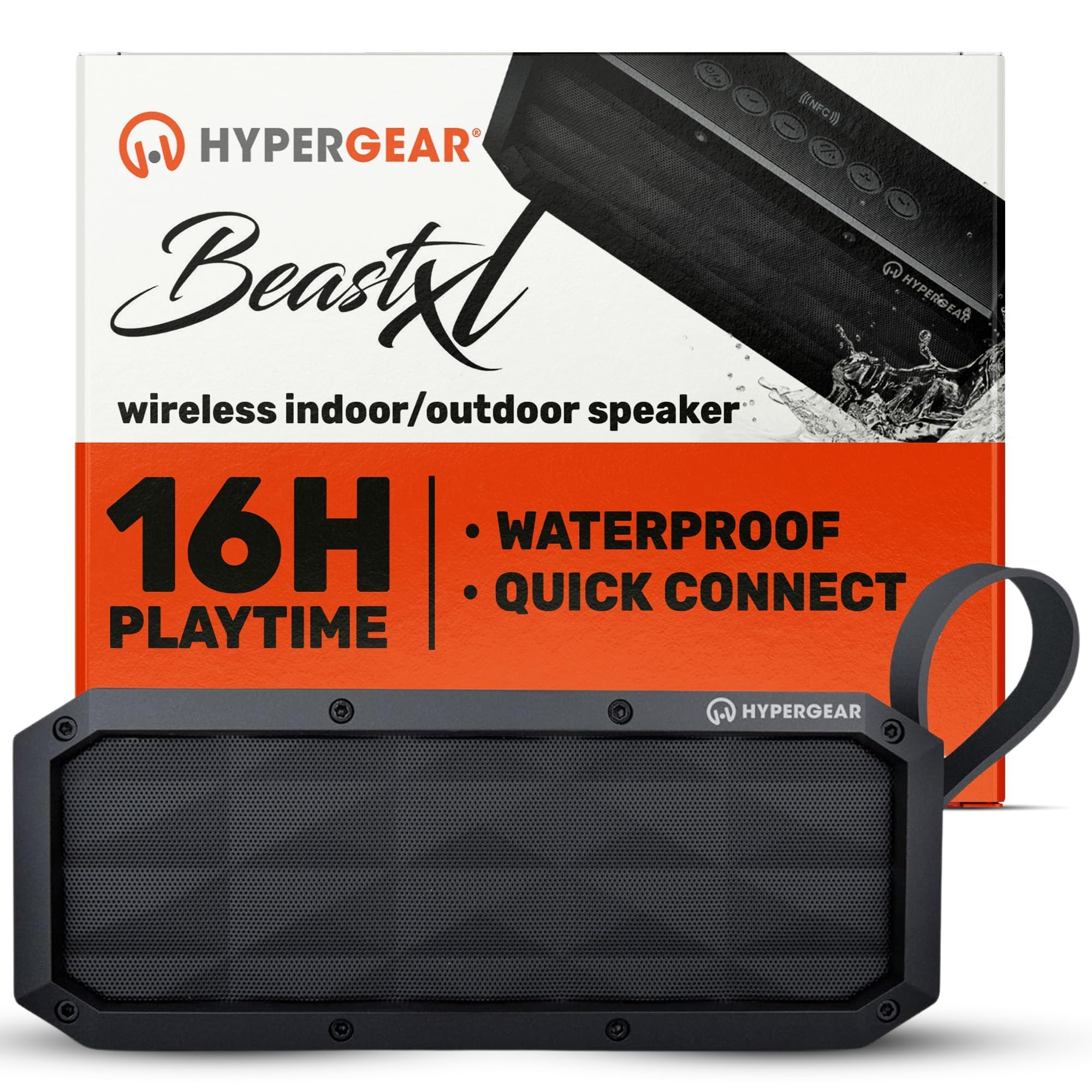 HyperGear BeastXL Bluetooth Speaker - 30W IPX6 Portable Speaker Bluetooth, Linkable Blue Tooth Speakers Outdoor & Indoor Water Resistant Loud Bass Wireless Speakers, Built-in Mic