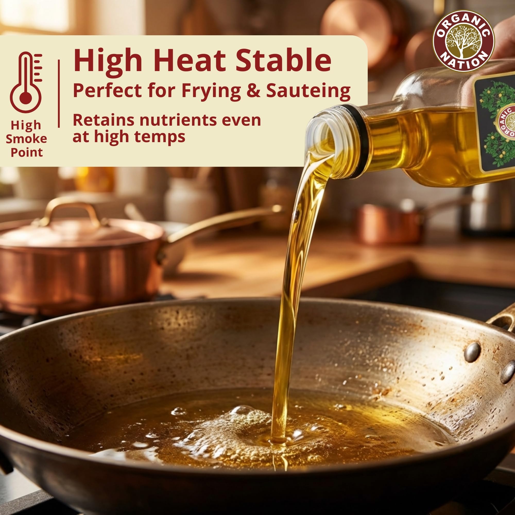 ORGANIC NATION Cold Pressed Groundnut Oil - Groundnut Oil for Healthy Cooking, Pure & Natural, No Chemicals, Natural Flavor, Cold Pressed, Ideal for Cooking, Frying & Baking, 1 Ltr 4