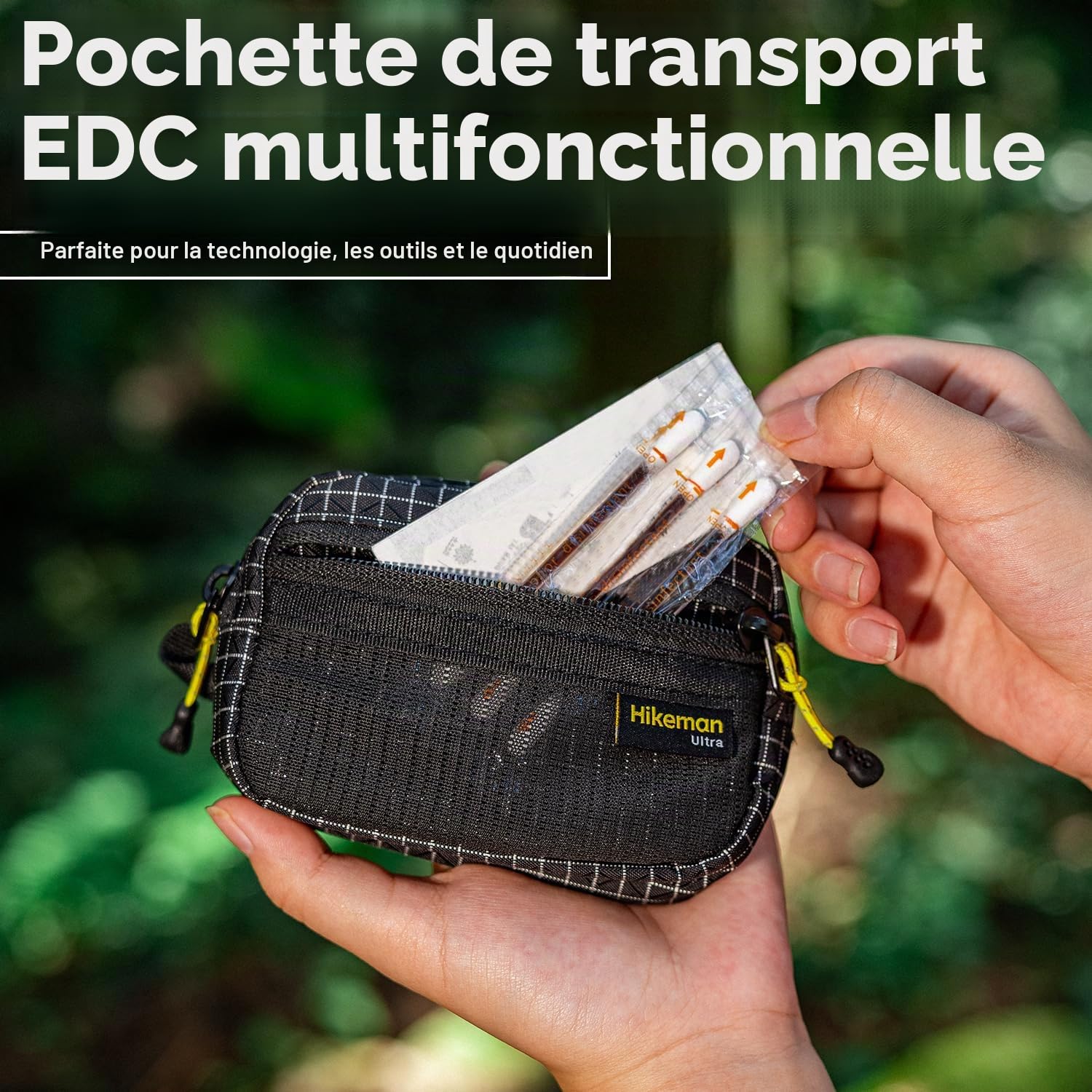 HIKEMAN Organiseur multiple EDC – Mini pochette à outils, porte-monnaie, organiseur de poche EDC, petite pochette en nylon pour camping, artisanat, stockage numérique, voyage, randonnée