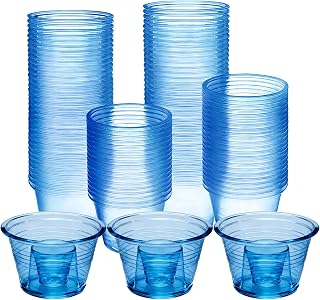 200 Pack 3 oz Clear Plastic Bomber Cups, Bulk Disposable Blue Jager Bomb Jello Shot Glasses for Mixed Drinks, Durable Mini Split Shot Cups for Wedding Birthday Bar Drinkware Party Supplies