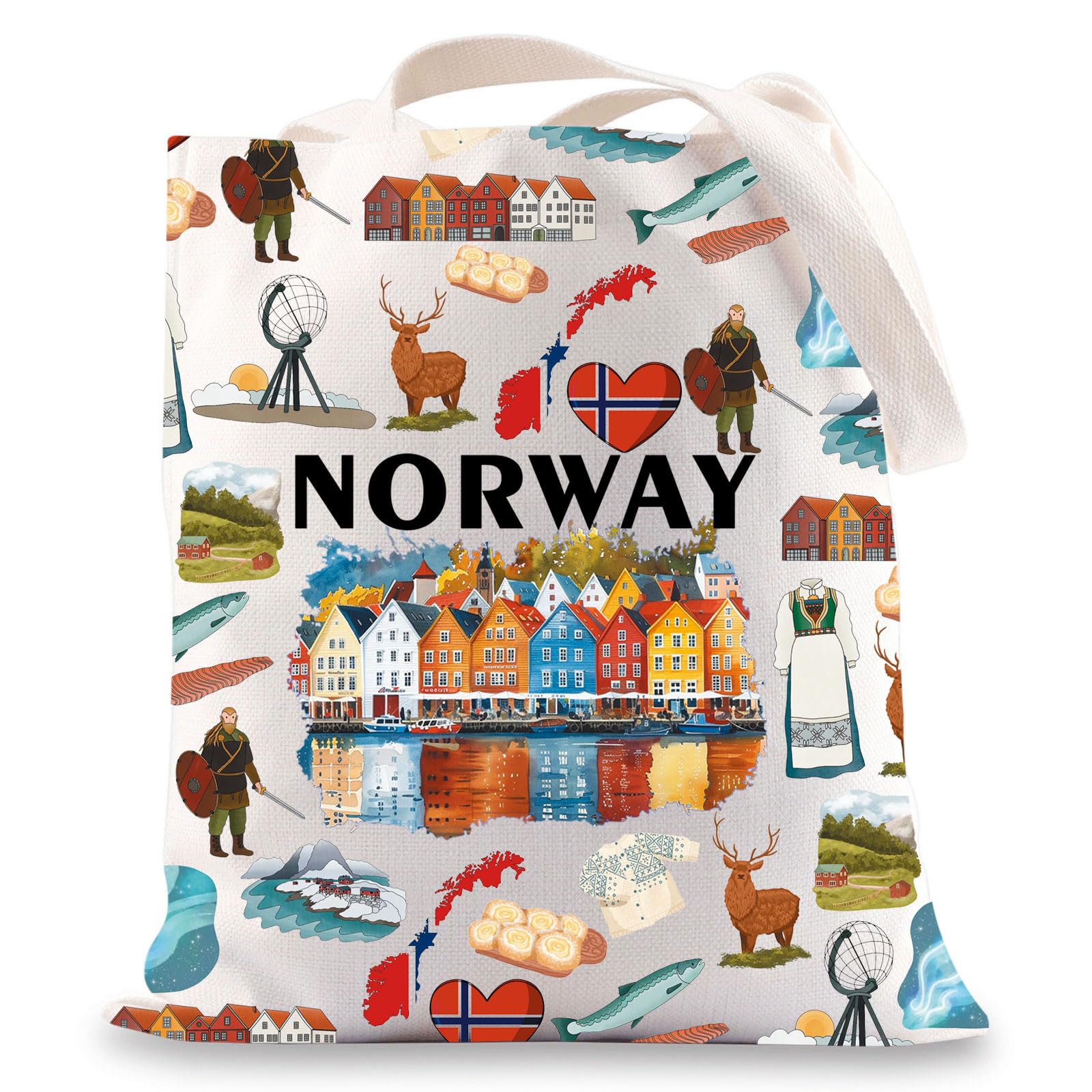 JNIAP Norway Tote Bag Norway Trip Gift Norway Vacation Gifts Norway Shoulder Bag Norwegian Gift Norway Travel Bag