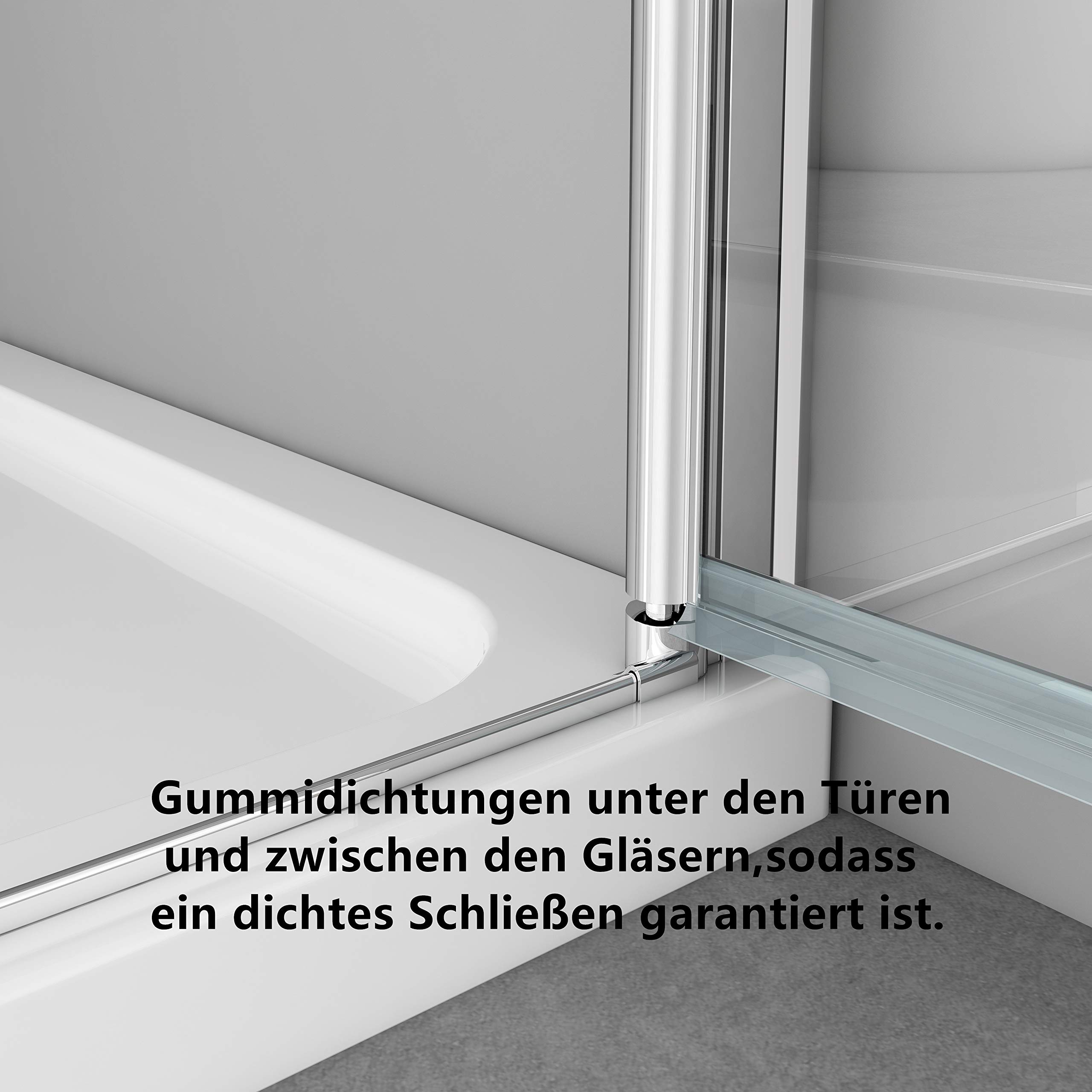 IMPTS Duschtür 80cm Pendeltür Dusche Nischentür Drehtür Einzeltür Duschabtrennung Glas Schwingtür Nische,195cm Höhe