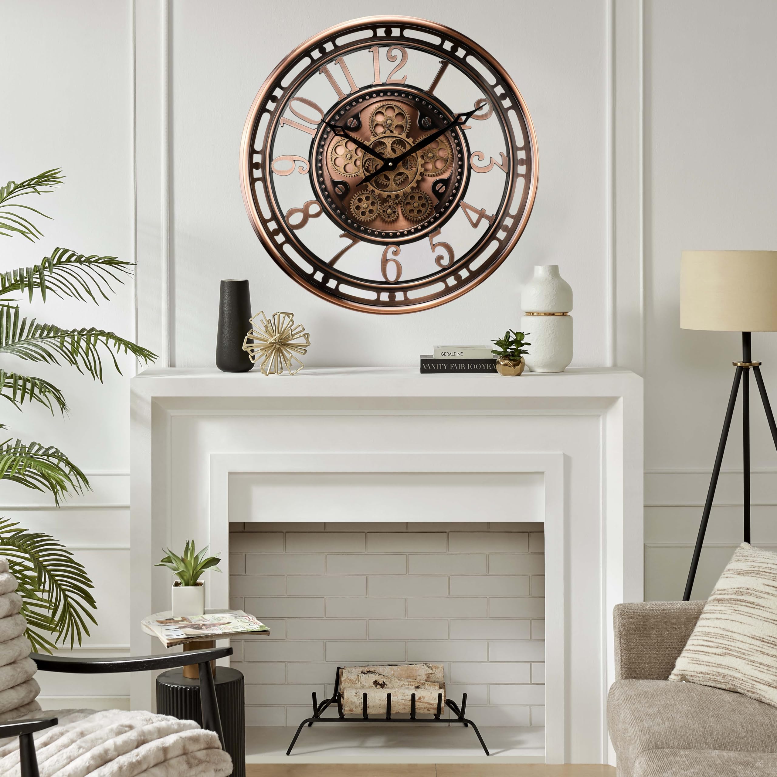 Amazon.com: CLXEAST 21 Inch Moving Gear Wall Clock for Modern