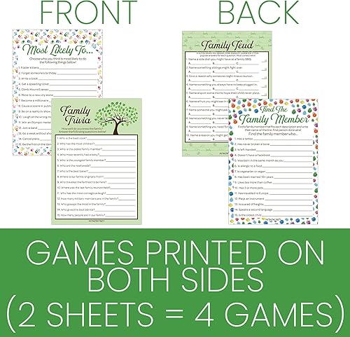 Miniatura 2 de DISTINCTIVS Family Reunion Game Pack  Trivia familiar, más probable, pelea familiar y encuentra al miembro de la familia  Paquete de 4 juegos para