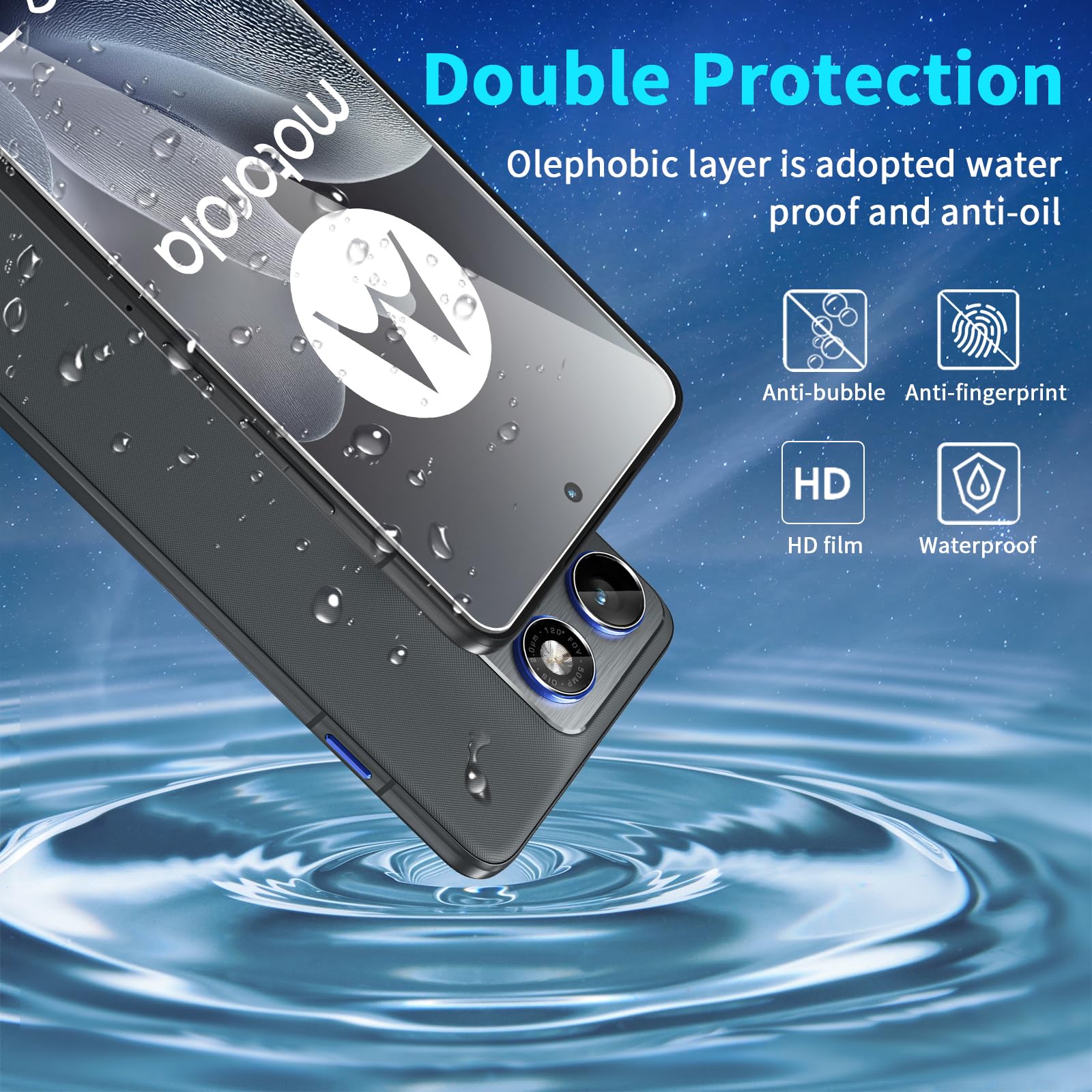 Lutree per Motorola Moto Edge 70 Vetro Temperato, 2+2 Pezzi Pellicola Protettiva+ Pellicola Fotocamera, Durezza 9H Anti-Graffio HD Senza Bolle Protezione Schermo