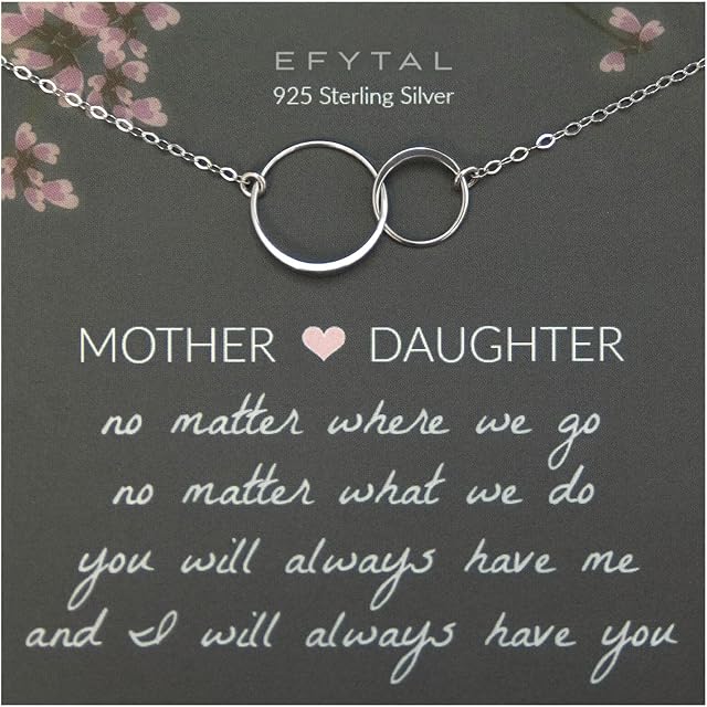 EFYTAL Mothers Day Cadeaux de fille, Collier de fête des mères pour maman, Cadeau de mère fille, Cadeaux pour la fête des mamans, Cadets pour maman de fille