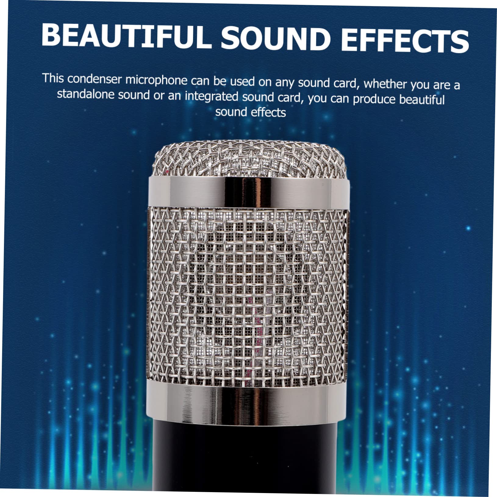 1set Microfono Condensatore Professionale Con Testa Mesh Elettroplaccata Leggero e Portatile Per Registrazioni e Streaming Studio Ufficio e Ktv