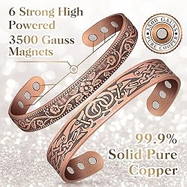 Lymph Drainage Magnetic Copper Bracelet: Magnetic Bracelets for Women & Men, Lymph Detox Bracelet with 6 Magnets - Jewelry Gift Set for Couples