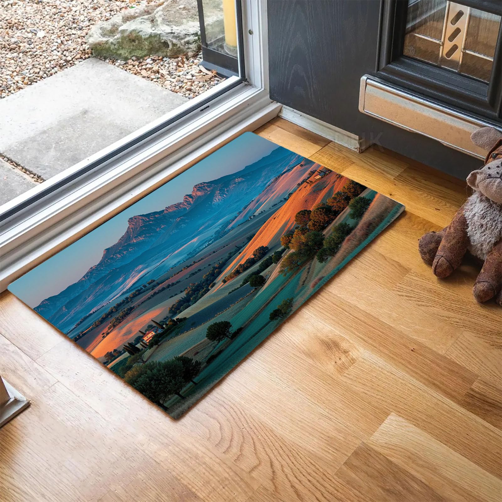 Tapis de porte antidérapant et entretien facile 60x90cm bleu