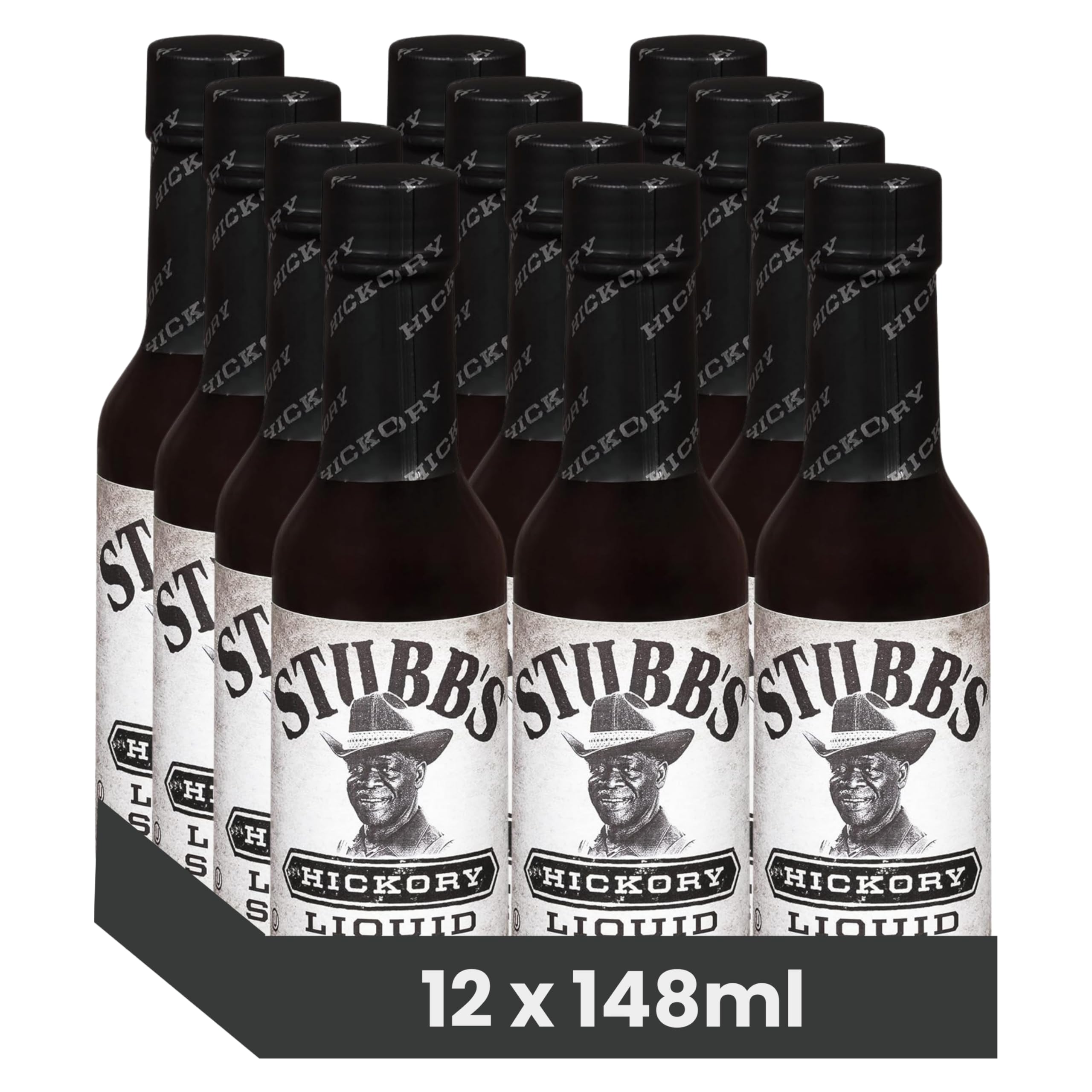 Stubbs Liquid Smoke Hickory Salsa con Aroma de Humo para Carnes, Asados y Barbacoas Pack 12 x 148ml