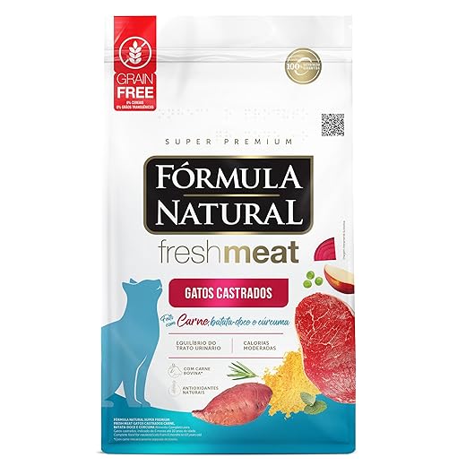Ração Fórmula Natural Fresh Meat Sabor Carne para Gatos Adultos Castrados - 7kg