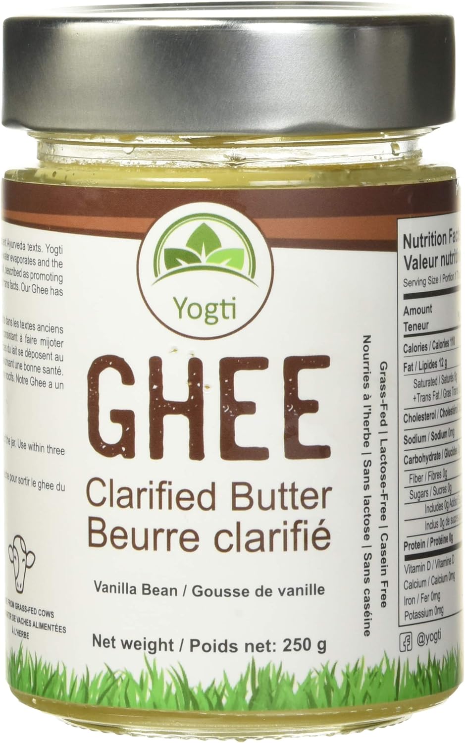 Yogti Ghee, Vanilla Bean, 250 Grams (Pack of 1) Amazon.ca Grocery