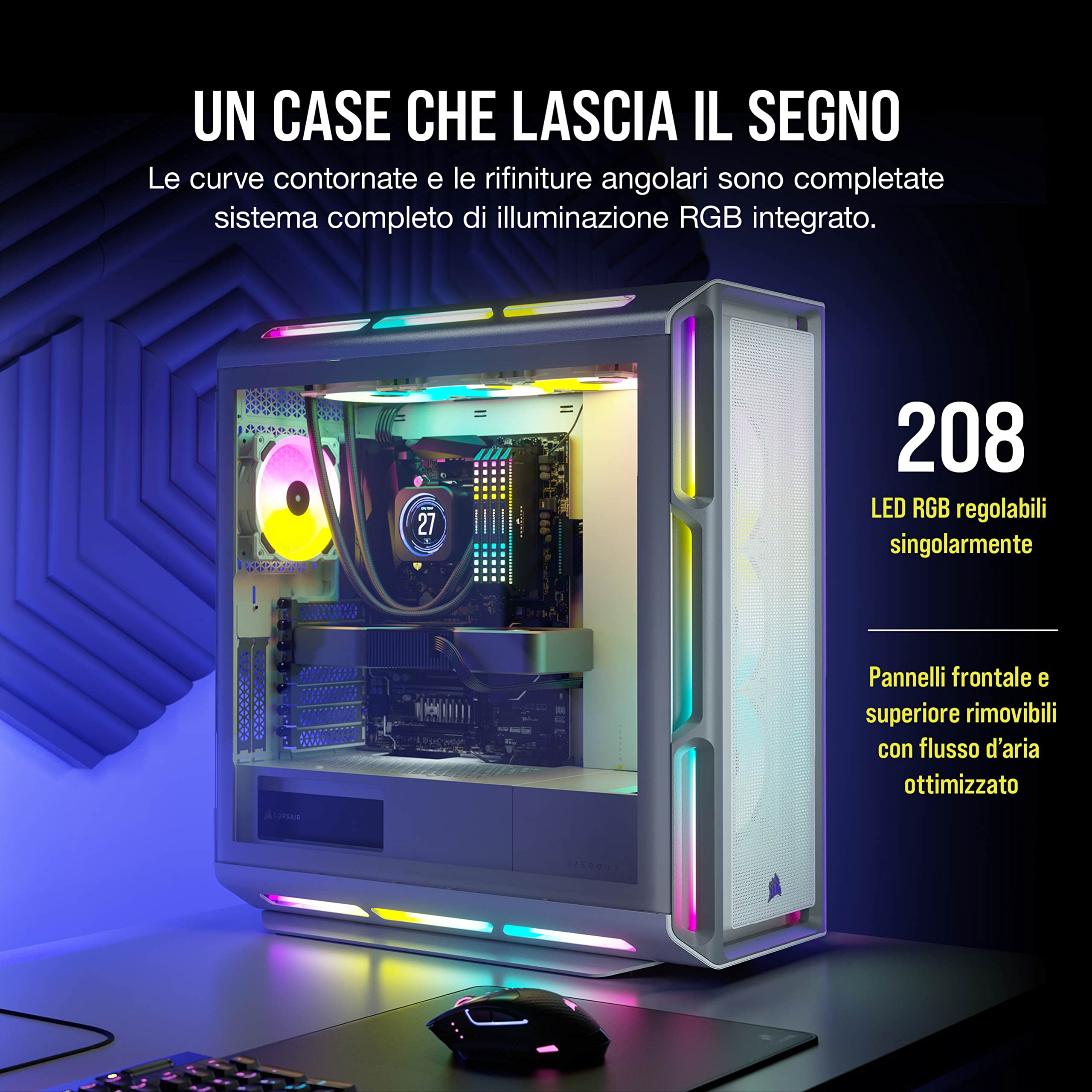 Corsair Icue 5000t Rgb - Midi Tower - Pc - Wei? - Atx - Eatx - Micro Atx - Gaming - Multi (cC-9011231-Ww)