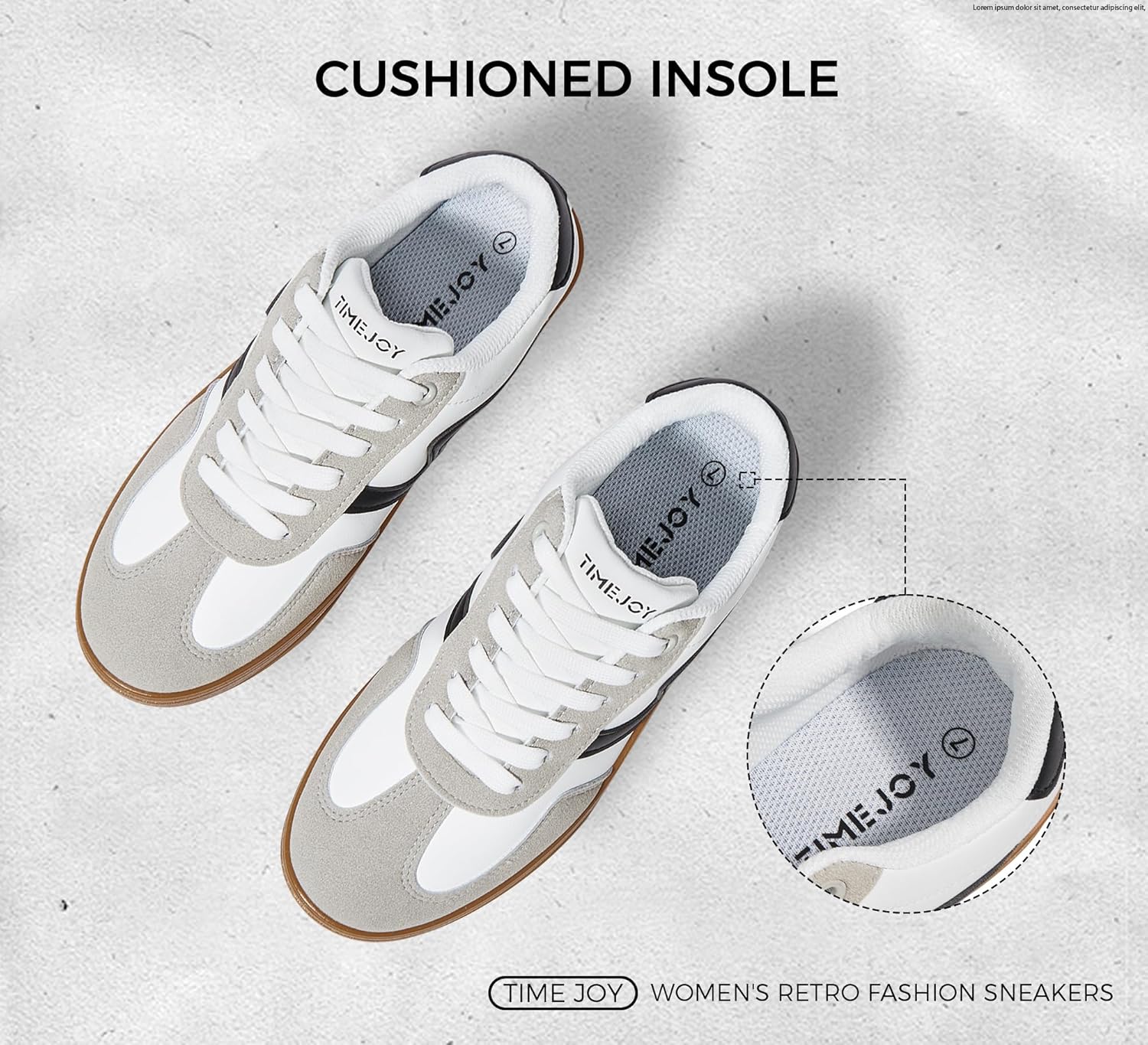 Women's Classic Retro Fashion Sneakers with Gum Sole Trendy Low Top Casual Shoes for Daily Wear, Walking & Outfits - Image 5