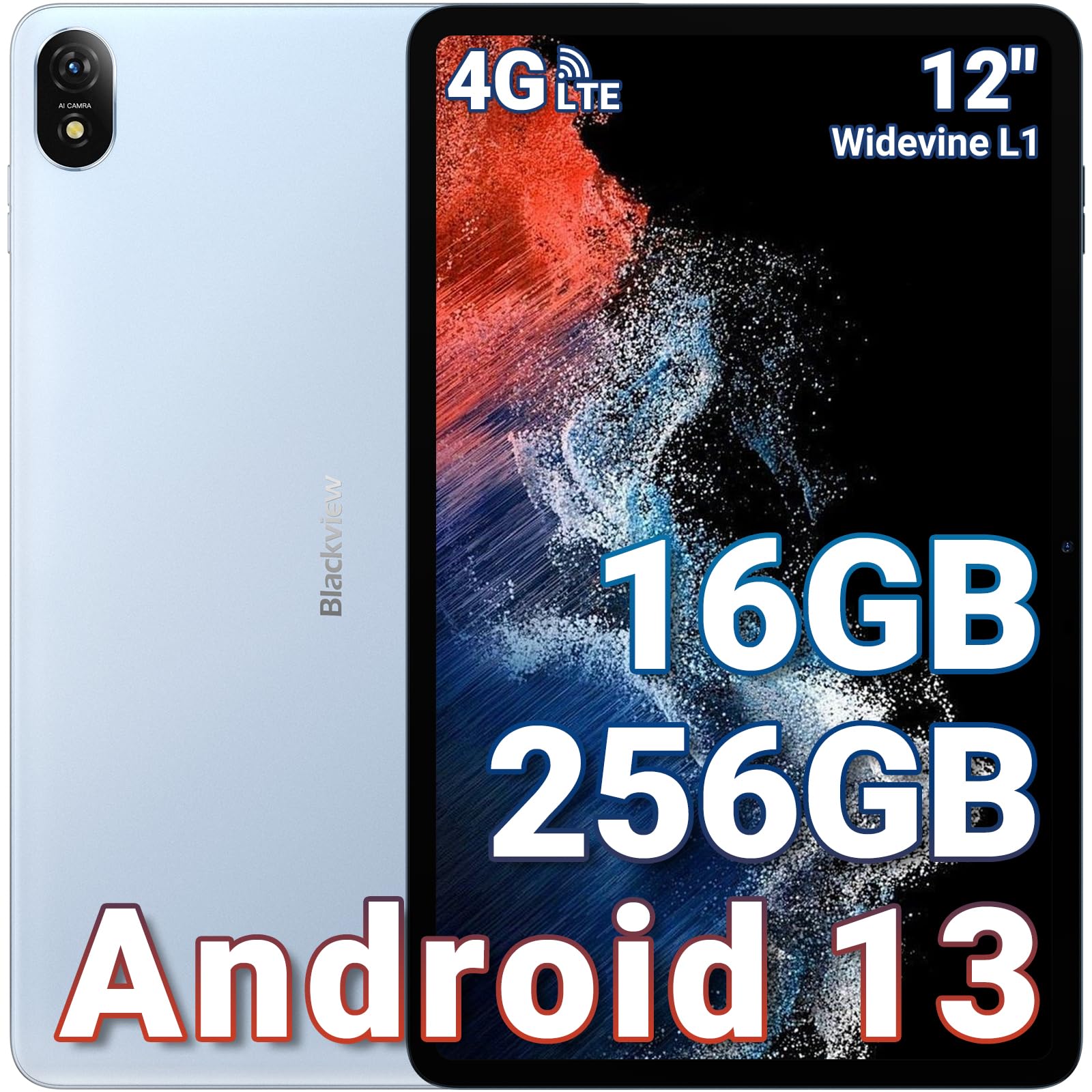 Blackview Tab18 Top 12 Zoll Tablet, 16GB RAM + 256GB ROM (1TB TF 