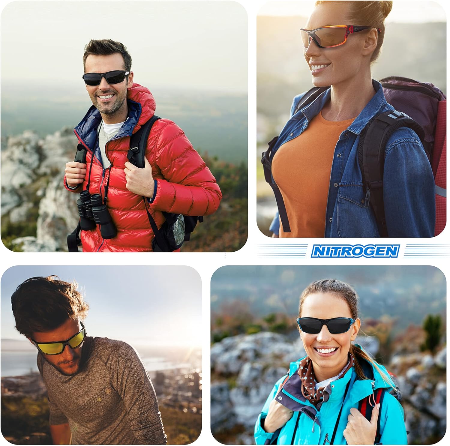 Polarized Wrap Around Sport Sunglasses for Men Women - UV400 Running Cycling Fishing Driving Sun Glasses: Clothing