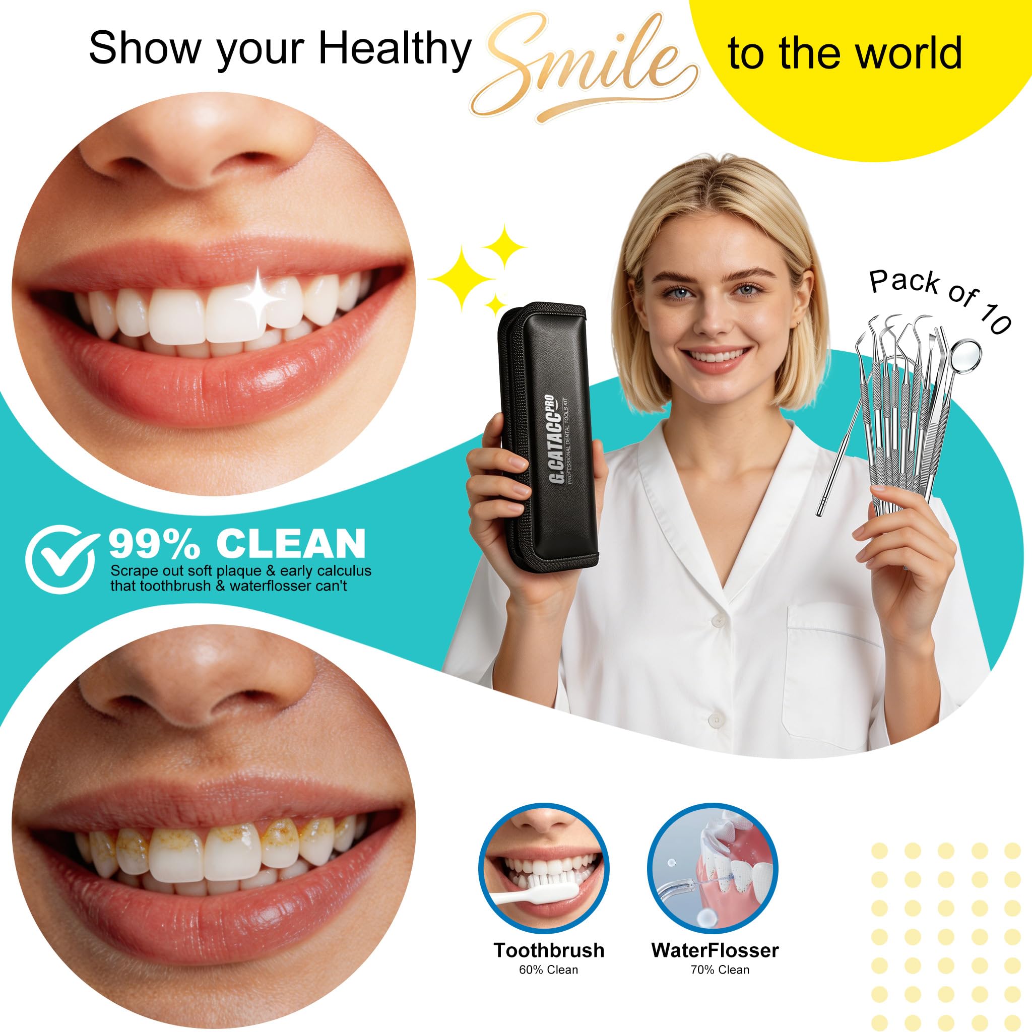 G.CATACC Dental Cleaning Kit - 10 Tools -4 G.CATACC Dental Cleaning Kit - 10 Tools -4