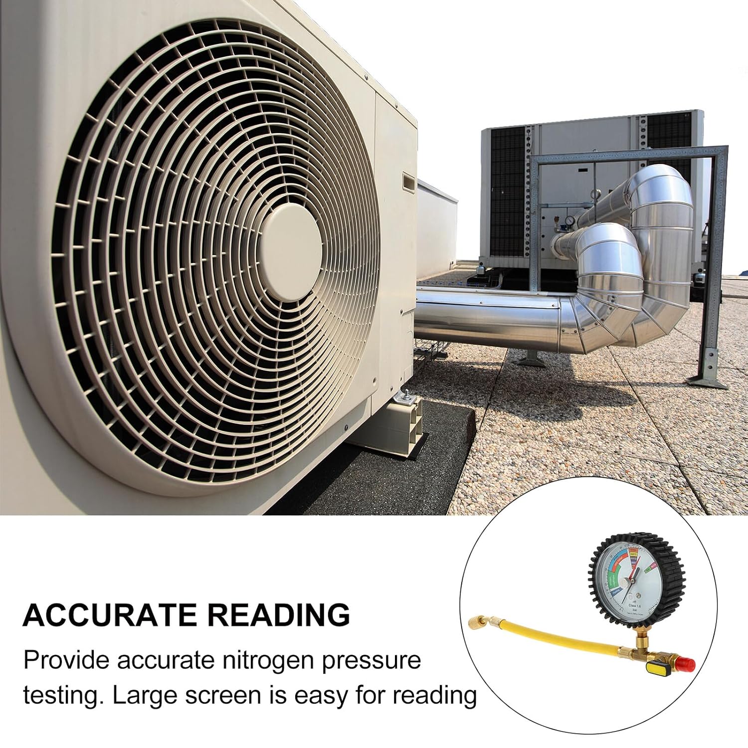 Vaguelly Nitrogen Pressure Test Gauge Air Conditioning Gauge Leak Test Kit for Automotive and Household Ac Systems
