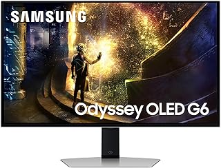 Samsung 27″ Odyssey OLED G6 Gaming Monitor 2,560 x 1,440, QHD, 16:9, 240Hz, 0.03ms(GTG), Glare Free, Burn-in Safeguard, G-…