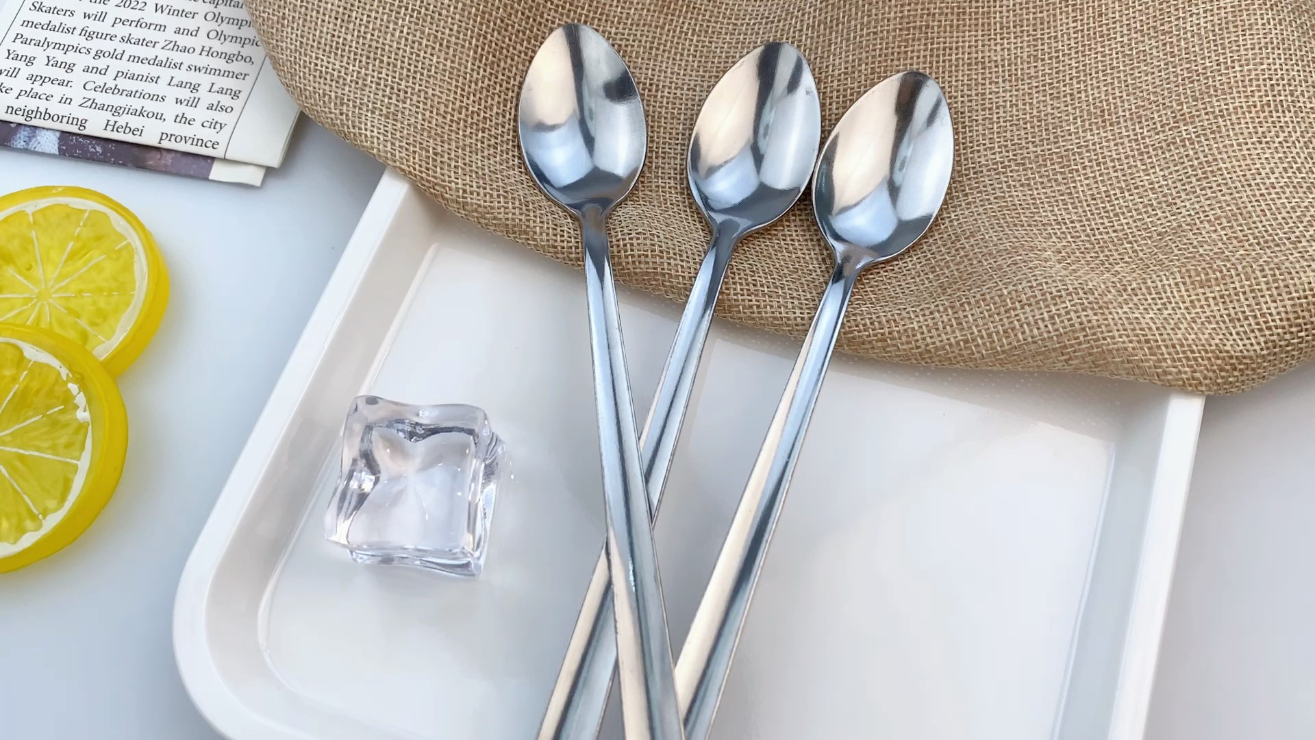 Cuillères à Latte Funnydin - Lot De 12 - 21cm - Acier Inoxydable 18/8 - Lave-Vaisselle