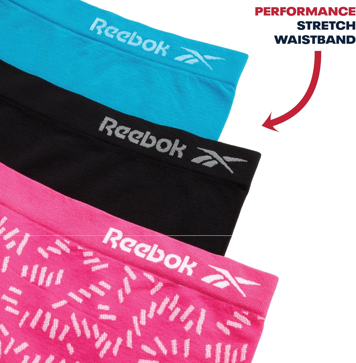 Reebok Girls Boyshorts - 3 Pack Stretch Performance Girls Underwear Panties Seamless Boyshorts with Soft Tag Free Waistband - Image 5
