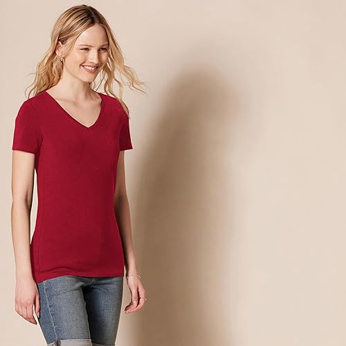 Vista 451 de Yaxa Essentials Women's Regular-Fit Short-Sleeve Crewneck T-Shirt
