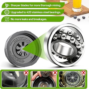 7 Fins Extractor Blade Assembly for Ninja Blender Replacement Parts, 4in | Food-Grade Materials, Fits for Ninja BL450-30 BL480 BL482-30 BL490 BL642-30 BL682 NN102 BN400 BN401 BN750 BN800 BL2013