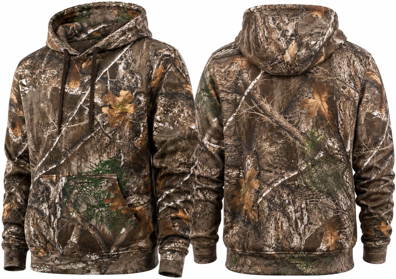 Men's Classic Hunting Cotton/Poly Blend RT EDGE Camo Pullover Hoodie image 2