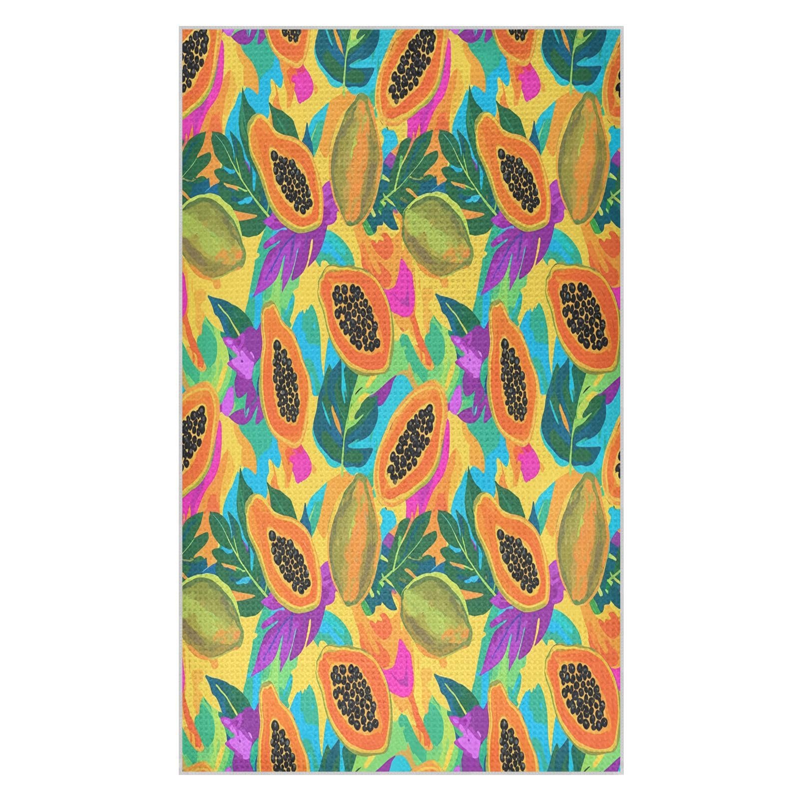BURSTDDY Tropical Papaya Kitchen Towels,Absorbent Dish Towels 1 Pack