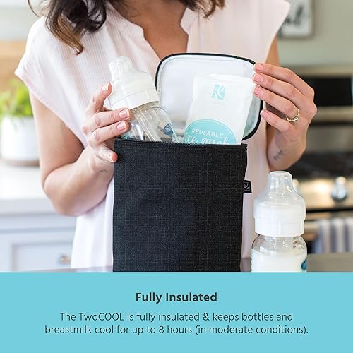 Miniatura 10 de J.L. Childress TwoCOOL Breastmilk Cooler - Double Baby Bottle & Food Bag - Ice Pack Included - Fits 2-4 Bottles - Insulated & Leak Proof Bottle Bag