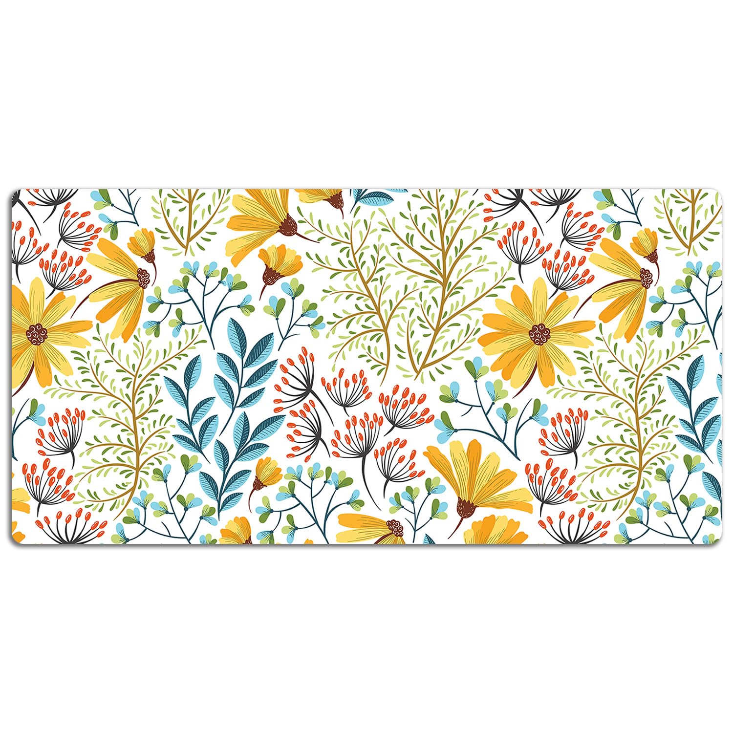 Sottomano da Scrivania 120x60 cm Facile da Pulire Antiscivolo Superficie Protettiva Protezione e Decorazione in Vinile PVC per Ufficio e Casa Impermeabile - Pittura floreale