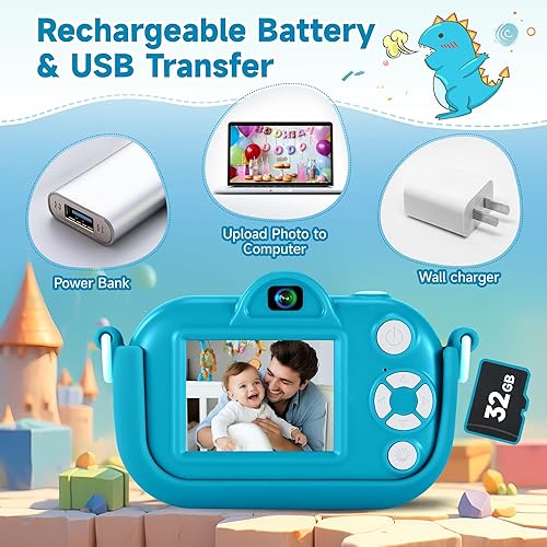 Miniatura 6 de Cámara digital para niños pequeños de YEEHAO, juguetes para niños de 3 a 9 años, cámara de video para niños pequeños de 1080P, regalos de Navidad
