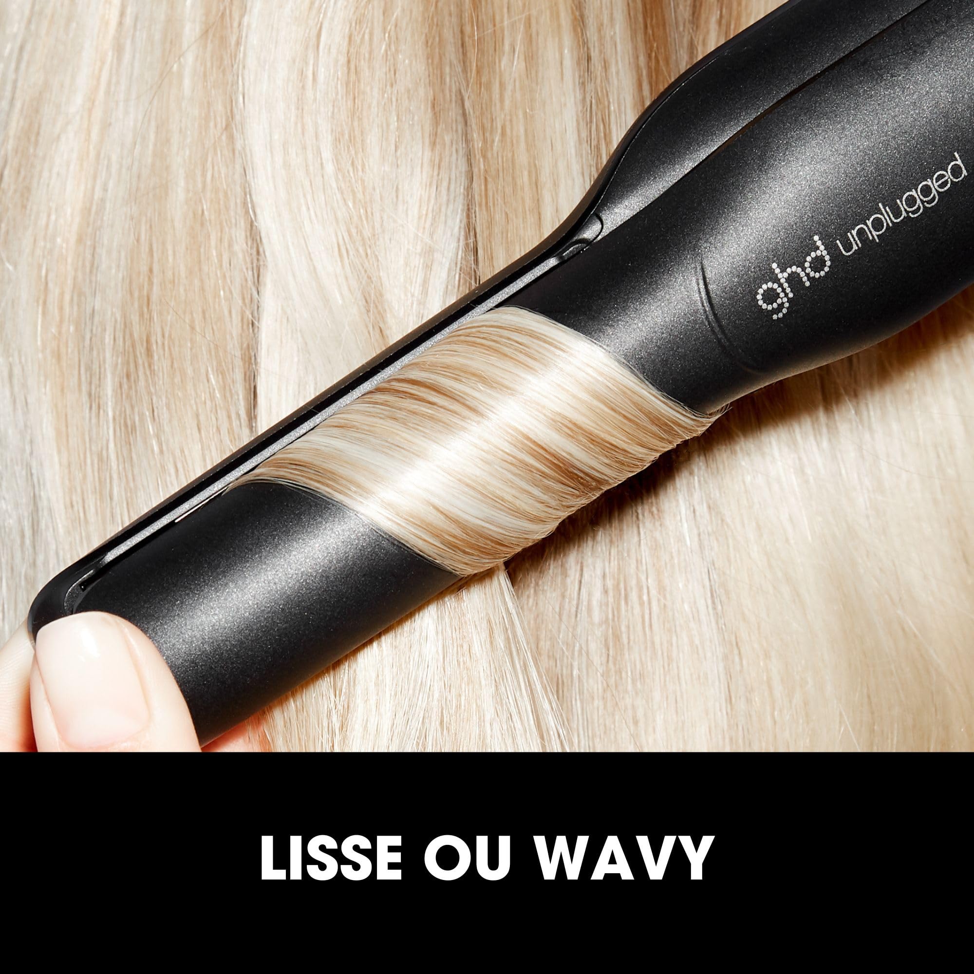 ghd - Lisseur cheveux ghd unplugged - Fer à lisser professionnel sans fil - Idéal pour retouches coiffures n'importe où. Cheveux 65% plus brillants. Sans chaleur extrême. Tous types cheveux