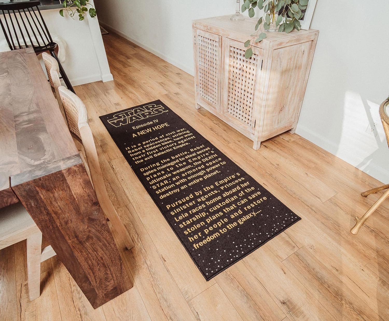 Ukonic Star Wars: A New Hope Title Crawl Printed Area Rug | Indoor Floor Mat, Accent Rugs for Living Room and Bedroom, Home Decor for Kids Playroom | Lucasfilm Gifts and Collectibles | 26 x 77 Inches