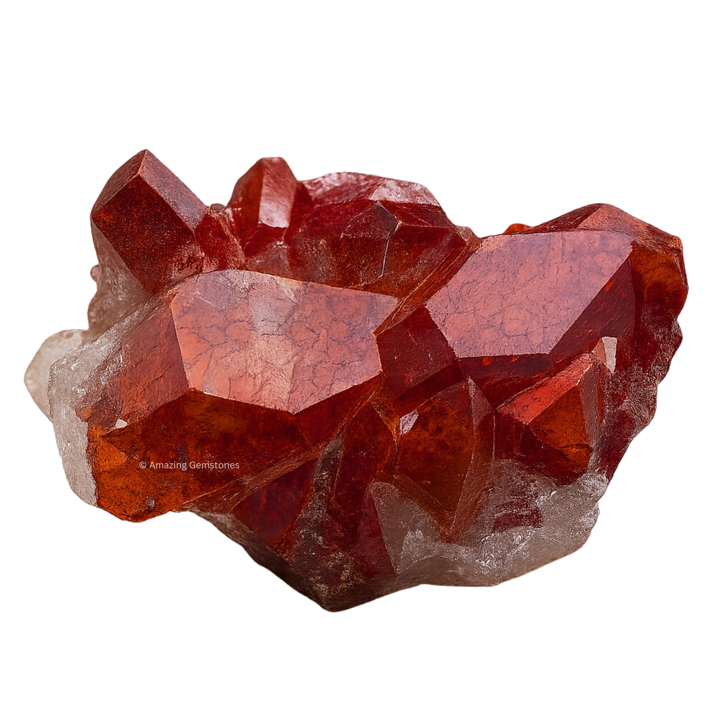 Amazing Gemstone Red Hematoid Quartz Crystals and Healing Stones Mineral Specimen - Premium Semi Precious Gem Stones for Spiritual Growth - Healing Geode Cluster for Meditation