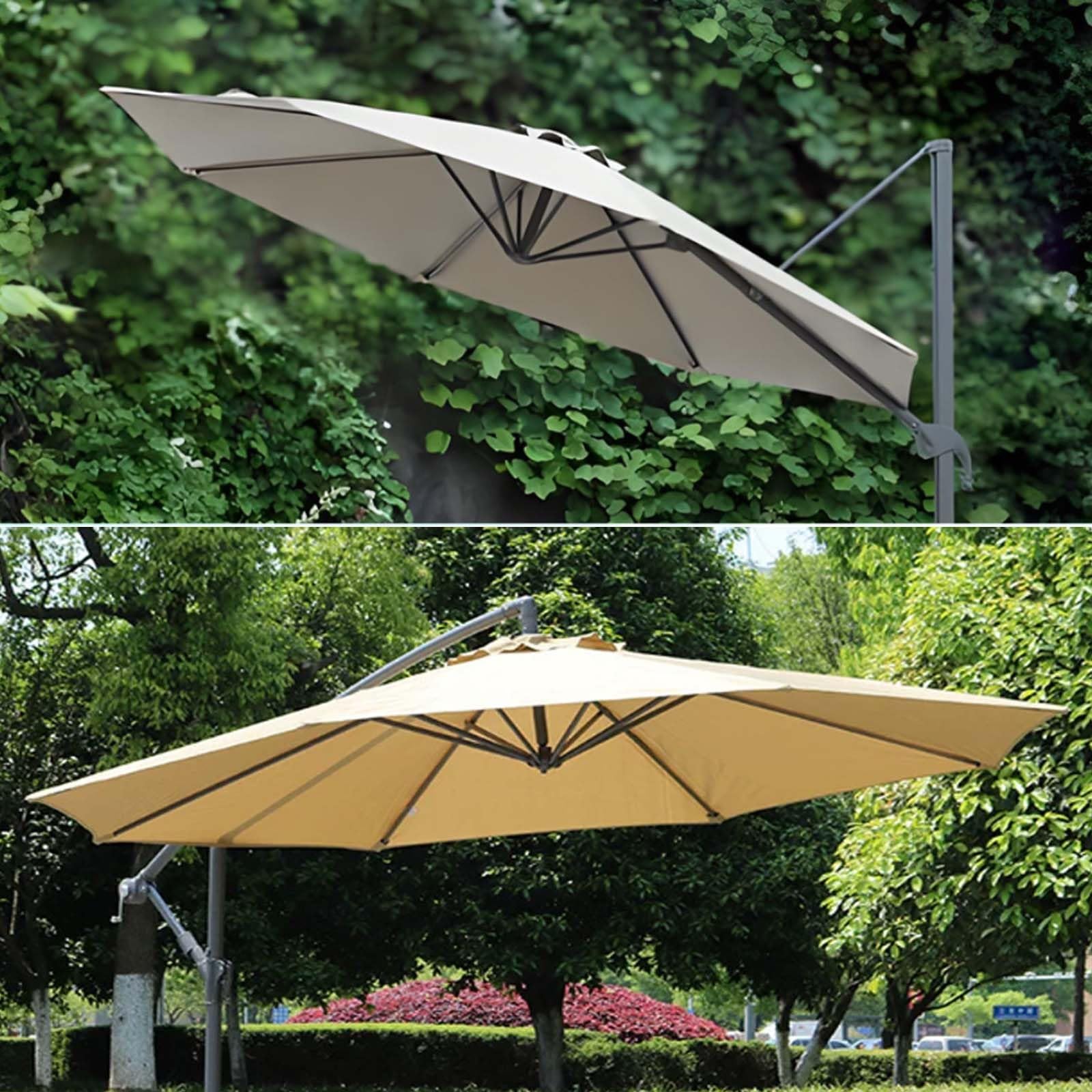 Toldo De Recambio Sombrilla 8 Brazos 3.0m 3.5m Recambio De Tela Para Sombrilla Excentrica Toldo De Repuesto Para Sombrilla Patio Impermeable Protección UV Para Jardín Playa(Beige,3m(10ft))