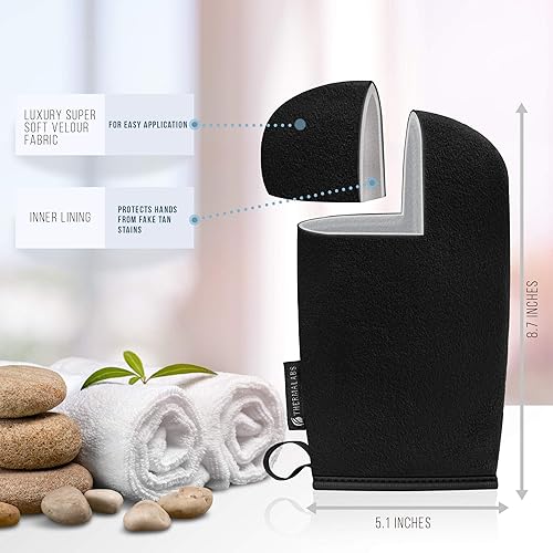 Miniatura 10 de Ultimitt - Juego de guantes aplicadores de doble autobronceador guantes de aplicación de bronceado sin sol reutilizables sin rayas (individual,
