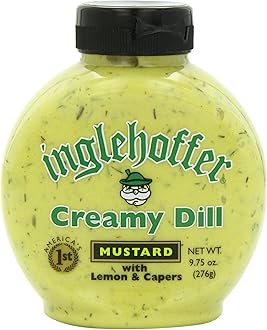 Inglehoffer Creamy Dill Mustard with Lemon & Capers, 9.75 Ounce Squeeze Bottle (Pack of 6)