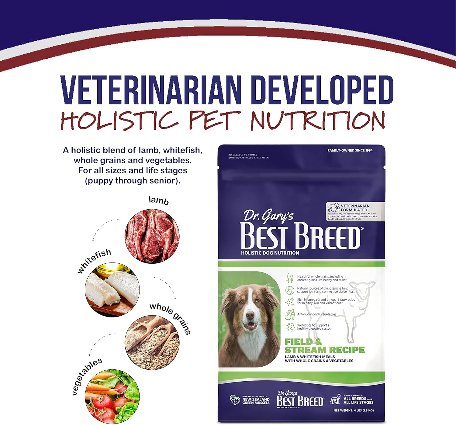 Best Breed Dr. Gary's Field & Stream Recipe, Slow-Cooked in USA, Natural Dry Dog Food for All Breeds and Sizes, 13lbs.