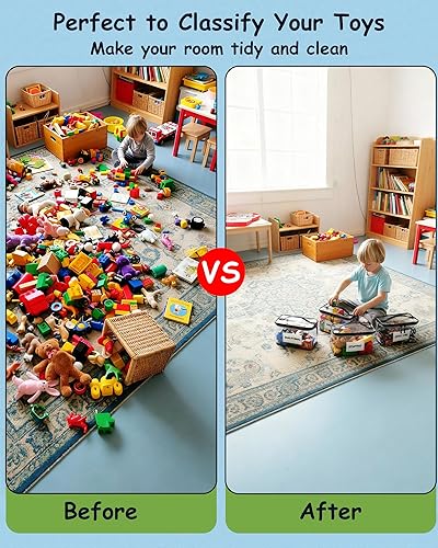 Miniatura 2 de Paquete de 6 bolsas transparentes para almacenamiento de juguetes con etiquetas, bolsas de almacenamiento versátiles para juguetes, PVC de Taiwán